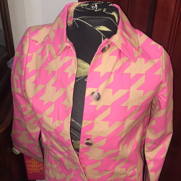 Isaac Mizrahi 20th Anniv. Pink Houndstooth Jacket - Picture 4 of 8